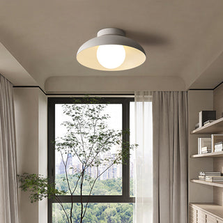 Contemporary metal semi-flush ceiling light for hallway