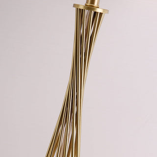 Golden designer desk lamp — modern elegant home office ambient
