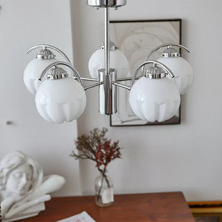 Adjustable glass chandelier — modern flower LED filament warm
