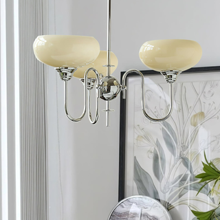 Vintage chandelier creamy persimmon glass mid century ceiling