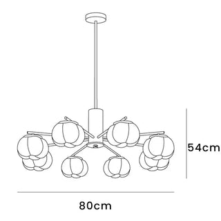 Living room cream wooden chandelier cotton ball ceiling lamp