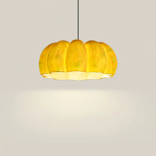 Pumpkin pendant side view — resin eco kitchen island fixture