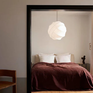 Nordic white globe pendant lamp with adjustable hanging length