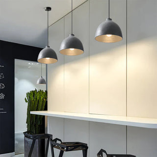 Resin bowl hanging light with warm ambient glow