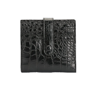 alligator leather wallet haven luxury men's card holder vertical slots extra storage pockets front view