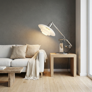 Vintage Table Lamp – Glass & Steel With Soft Light Diffuser | Classic Gold Finish