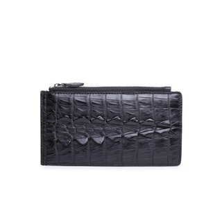 alligator leather wallet haven handmade classic men's card holder snap closure front view