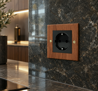 Natural Wood Wall Socket – European Type F Outlet | Natural Wood Plate