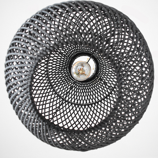 Rattan kitchen pendant with black wicker design