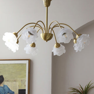 Contemporary French chandelier copper finish retro style light