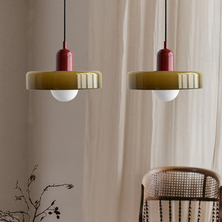 Bauhaus two-head glass LED pendant for dining room ceiling