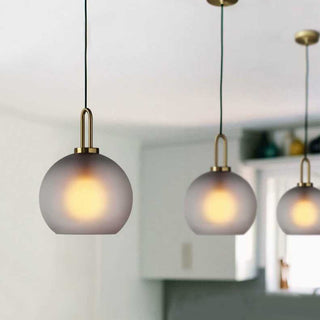 Modern single bulb glass pendant top view — adjustable ceiling lamp