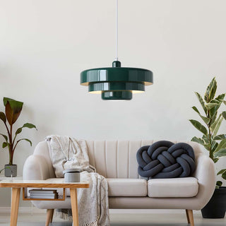 Mid-Century Pendant Light - Round Iron Rustic Industrial Lamp for Dining Room
