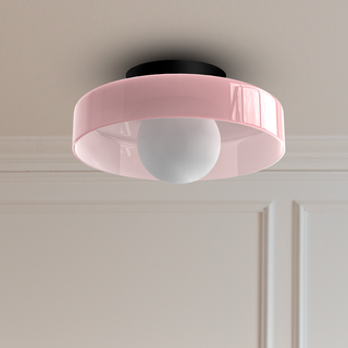 Plafonnier de cuisine moderne - Luminaire rond en verre à montage encastré pour éclairage d'îlot