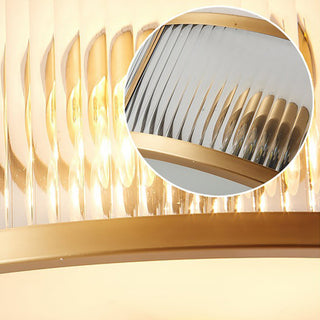 Warm brass round ceiling light – vintage finish detail