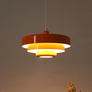 Mid-Century Pendant Light - Round Iron Rustic Industrial Lamp for Dining Room