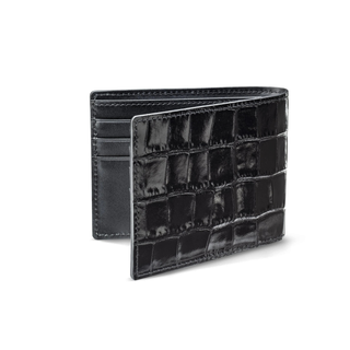 crocodile leather wallet haven premium men's rfid blocking billfold italian craftsmanship detail