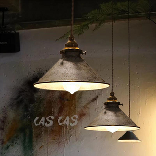 Brass vintage industrial pendant lamp with aged finish