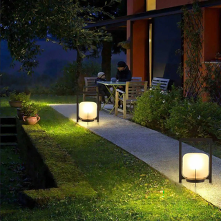 Solar powered lamp detail — modern outdoor design