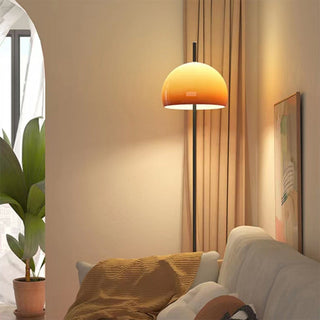 Mushroom glass floor lamp front — medieval retro iron