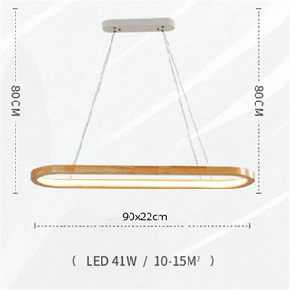 Natural Wood Pendant Light – LED Warm Ambiance Lighting for Dining Room