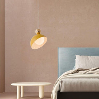 LED eco pendant side view — modern metal glass hanging fixture