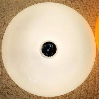 LED dimmable donut glass wall sconce close-up — modern