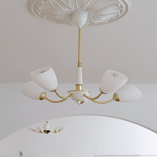 Black medieval chandelier setting — modern brass glass wide