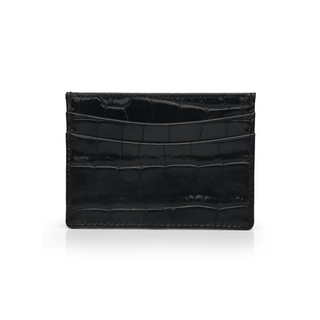 luxury card holder haven italian leather crocodile pattern slots wallet front view