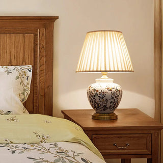 Butterfly floral table lamp ivory — unique design warm light