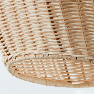 Wicker rattan pendant with adjustable wire for kitchen island