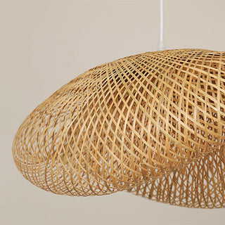 Modern rattan pendant with bamboo weave — kitchen lamp