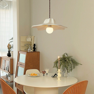 Resin pendant close-up — alien organic shape hanging lamp