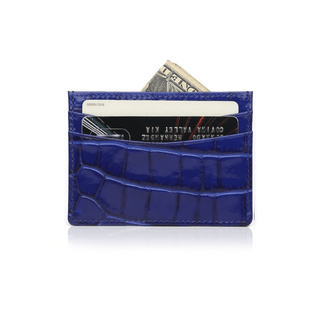 luxury leather card holder haven crocodile leather wallet credit card slots angle view