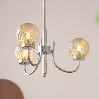 Modern iron glass ball chandelier wide — luxury bedroom ceiling
