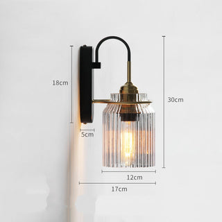 Modern glass industrial funnel wall lamp close-up — sconce