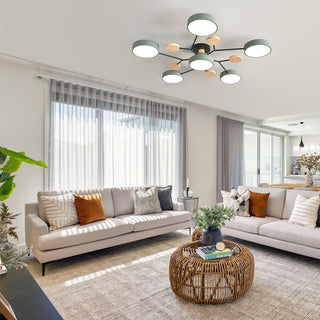 Multi-head contemporary LED chandelier – flexible arms, living room