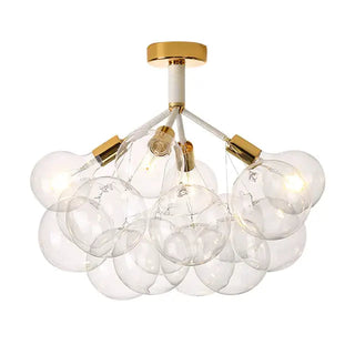 Modern glass bubble chandelier ceiling light – semi-flush