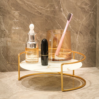 adjustable marble bathroom glass storage rack with metal shelves detail