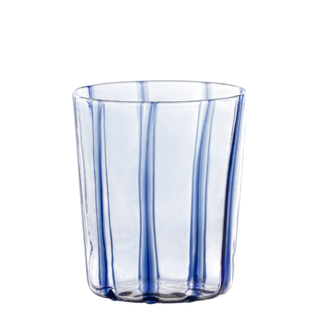 handcrafted blue stripe drinking glass