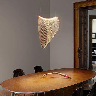 Bamboo Pendant Lamp – Adjustable LED Hand Woven Light for Living Room & Dining