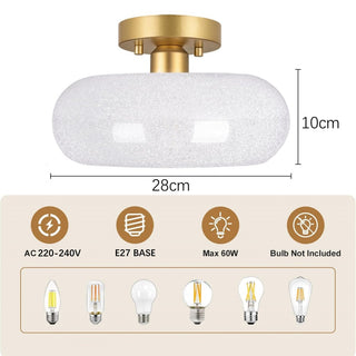 Luxury Glass Ceiling Light - Semi Flush Mount Indoor Ceiling Fixture for Living Room