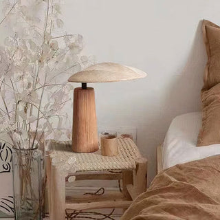 Vintage lamp illuminated — handcrafted warm cozy glow