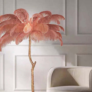 Feather Floor Lamp - Luxury Resin Feather Lamp with Soft Light & Maple Leaf Texture