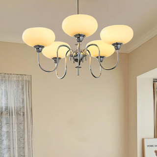 Persimmon chandelier vintage glass creamy mid century pendant