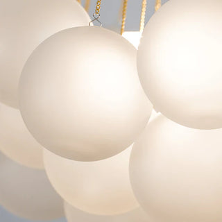 Frosted bubble chandelier glass spheres soft glow hanging lamp