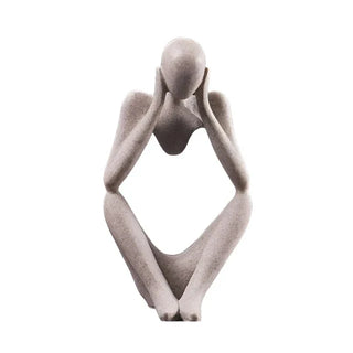 thinker sculpture nordic art handmade resin figurine home decor side view