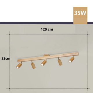 Wood Ceiling Light – Adjustable Surface Mounted Light with Directional Spot Lamp