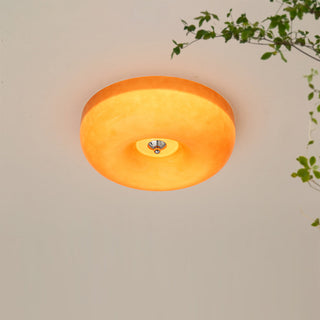 Minimalist cream ceiling light, frosted glass bedroom flush mount