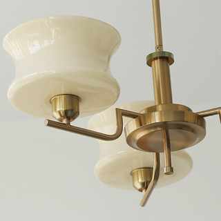 Brass glass chandelier chrome gold finish close-up detail